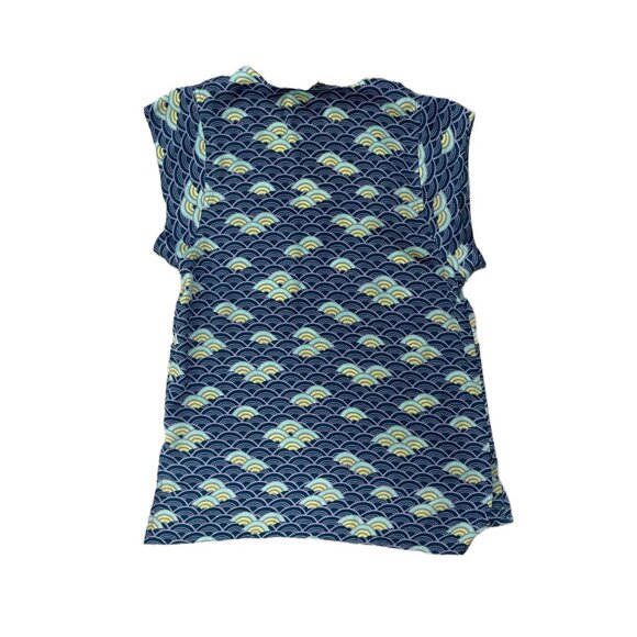BCBG Maxazaria || Sleeveless Japanese inspired Seigaiha Print Blouse XS - Picture 2 of 5